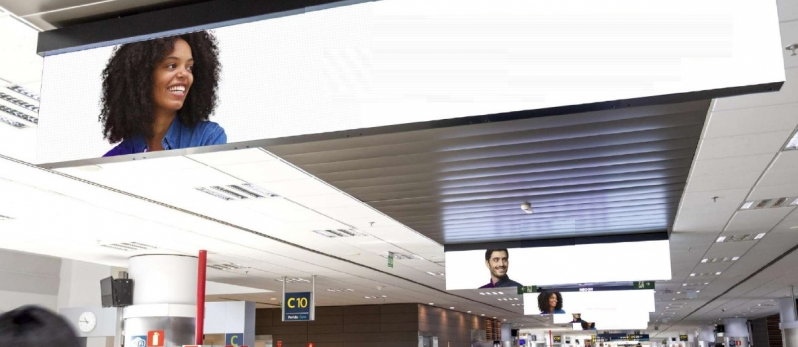 Alugar Painel Led Letreiro Digital Louveira - Painel Mega Led em Aeroporto