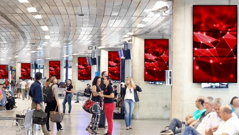 Painel de Propaganda de Led Orçamento Bertioga - Painel Led Interno Aeroporto Internacional de Viracopos Sp